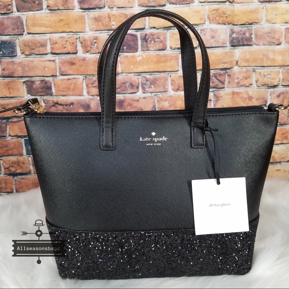 Kate spade Ina Greta court black glitter satchel - Picture 4 of 7